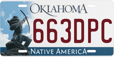 OK license plate 663DPC