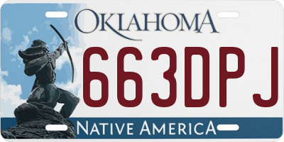OK license plate 663DPJ