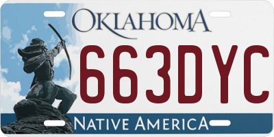 OK license plate 663DYC