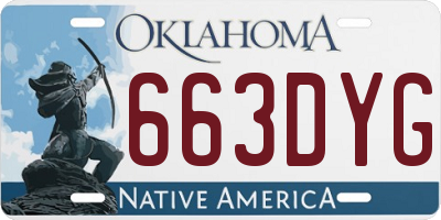 OK license plate 663DYG