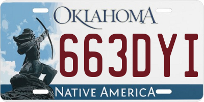 OK license plate 663DYI