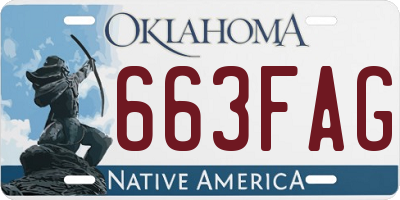 OK license plate 663FAG