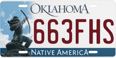 OK license plate 663FHS