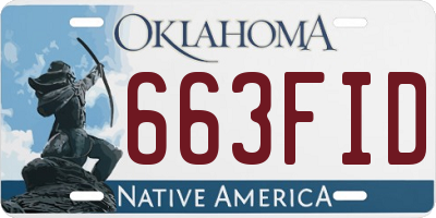 OK license plate 663FID