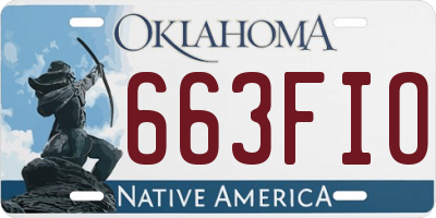 OK license plate 663FIO