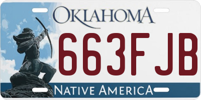 OK license plate 663FJB