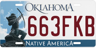 OK license plate 663FKB