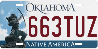 OK license plate 663TUZ