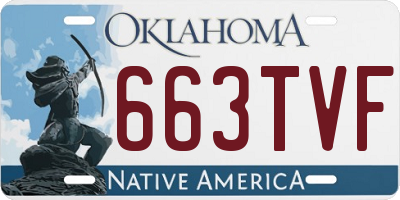 OK license plate 663TVF