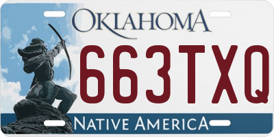 OK license plate 663TXQ