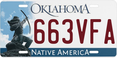 OK license plate 663VFA