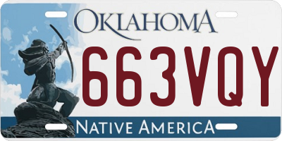 OK license plate 663VQY