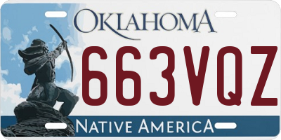 OK license plate 663VQZ