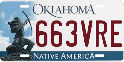 OK license plate 663VRE