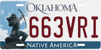 OK license plate 663VRI