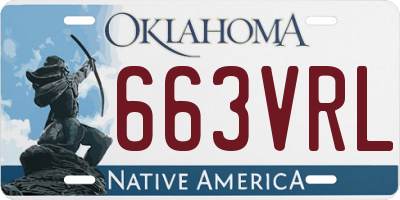 OK license plate 663VRL