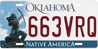 OK license plate 663VRQ