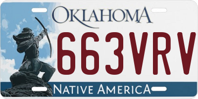 OK license plate 663VRV