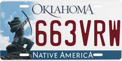 OK license plate 663VRW