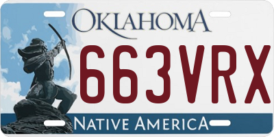 OK license plate 663VRX