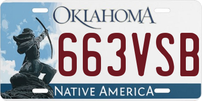 OK license plate 663VSB