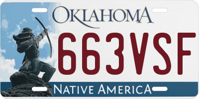 OK license plate 663VSF