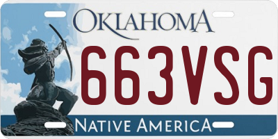 OK license plate 663VSG
