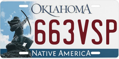 OK license plate 663VSP