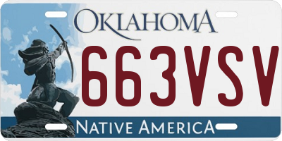 OK license plate 663VSV