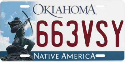 OK license plate 663VSY