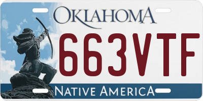OK license plate 663VTF