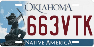 OK license plate 663VTK