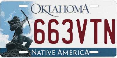 OK license plate 663VTN