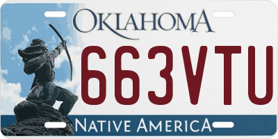 OK license plate 663VTU