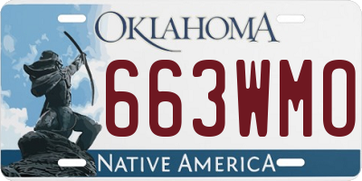 OK license plate 663WMO