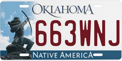 OK license plate 663WNJ
