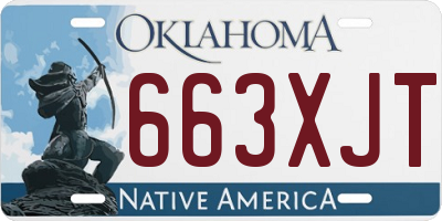 OK license plate 663XJT