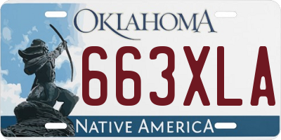 OK license plate 663XLA