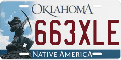 OK license plate 663XLE