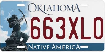 OK license plate 663XLO