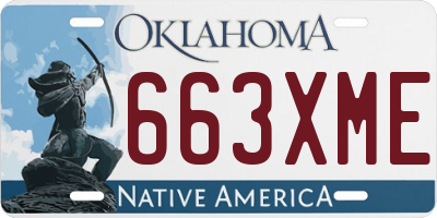 OK license plate 663XME