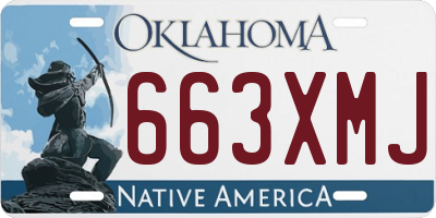 OK license plate 663XMJ