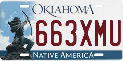 OK license plate 663XMU
