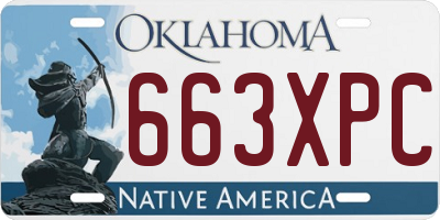 OK license plate 663XPC