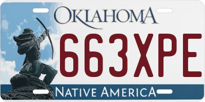 OK license plate 663XPE