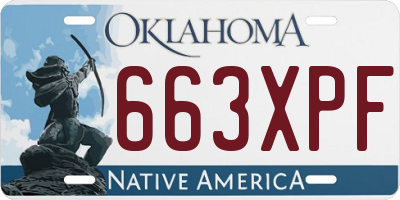 OK license plate 663XPF