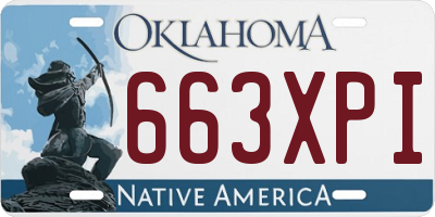OK license plate 663XPI