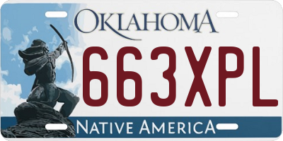 OK license plate 663XPL