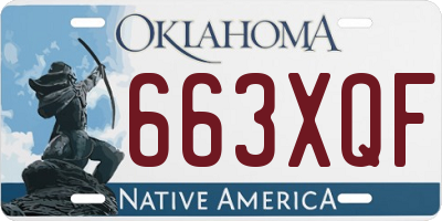 OK license plate 663XQF