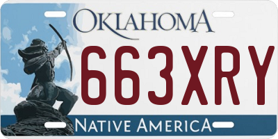 OK license plate 663XRY